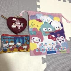 ‼️ほぼ未使用‼️サンリオ キャラクターズ ポーチ 巾着 3点セットのサムネイル
