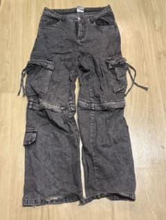 ケミカルウォッシュ デニム カーゴパンツ ワイド(元2700円)のサムネイル