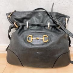ち*ド様 GUCCI ホースビット 1955 レザー 602089 巾着 復刻 GUCCI ホースビット 1955 レザー 602089 巾着 復刻 ブラック - メルカリ