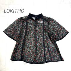 LOKITHO☆美品☆半袖刺繍ブラウス 花柄 - メルカリ