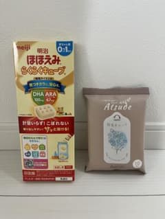明治 ほほえみ らくらくキューブ お試し用 ＆AIRFRIC携帯用おしり拭きのサムネイル