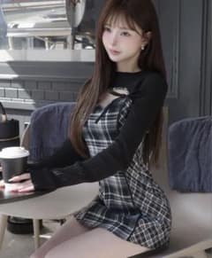 Darich ダーリッチ ニットボレロダブルチェックミニワンピース