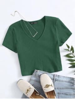 リブニット　無地　Tシャツのサムネイル