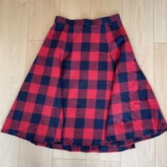 フレアスカート　膝丈　チェックのサムネイル