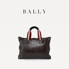 BALLY バリー 　ビジネスバック Bロゴ トレスポ レザー 本革 ボルドー 2832 美品 BALLY トレスポ ビジネスバッグ トート 本革 茶色 レザー