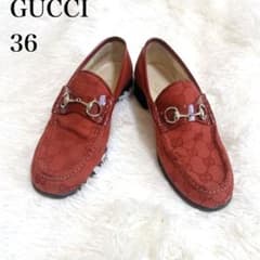 【美品】グッチ　ホースビット　ローファー　赤　レッド　パンプス　ヒール 美品】グッチ ホースビット ローファー 赤 レッド パンプス ヒール