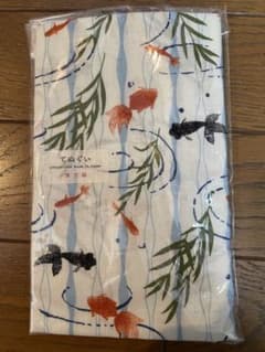 濱文様　金魚デザイン 手ぬぐい 綿100% 約34x90cmのサムネイル