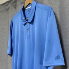 adidas】ポロシャツ XL 水色 ワンポイントロゴ ビッグサイズ - メルカリ