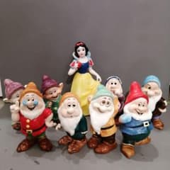 iΦ【 廃盤品 】希少 陶器 ディズニー 白雪姫と七人の小人 置き物