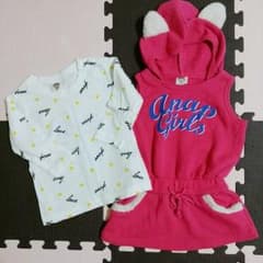さくら.tgm様専用♡ANAPKIDS ネコ耳パーカーワンピ ロンＴセット♡90のサムネイル