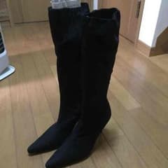 ロングブーツ スェード タイプ 黒Lのサムネイル