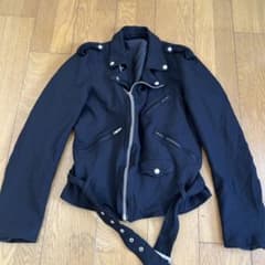 ぎゅくさま　ブラックコムデギャルソン　ポリ縮絨　ライダースジャケット サイズM ぎゅくさま ブラックコムデギャルソン ポリ縮絨 ライダースジャケット