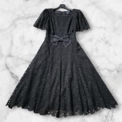 40 ワンピース リボン柄 ジャガード 豪華 極美品✨エムズグレイシー フレア レディースファッション | リボンギャザーチェック柄ワンピース[tg801] ワンピース