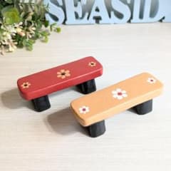 木彫りベンチ 2個セット バリ雑貨 木製ベンチ バリ猫 椅子 アジアン