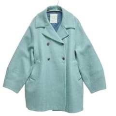 SYBILLA / チェスターコート/40/ポリエステル/GRN/無地 シビラ】Sybilla チェスターコート 40 ミントグリーン ウール混 M