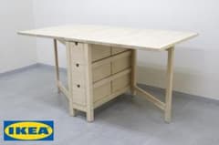 美品 IKEA イケア ノールデン ゲートレッグ テーブル ダイニング 伸長