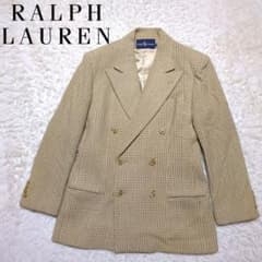 極美品！ラルフローレン ツイードダブルブレストジャケット90s ベージュチェック 極美品！ラルフローレン ツイードダブルブレストジャケット90s