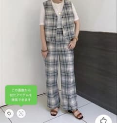 LOWRYS FARM ツイードチェック柄セットアップ グリーンのサムネイル