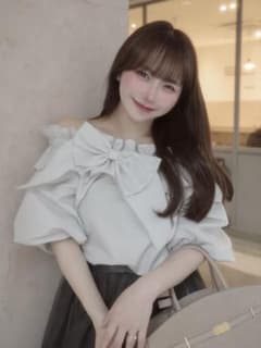 frill collar ribbon blouse ブラウス アイスブルー - メルカリ