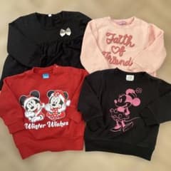Kids' Long-Sleeve Sweatshirts, 4-Piece Set (Sizes 90-100cm), Disney and Other Designs.