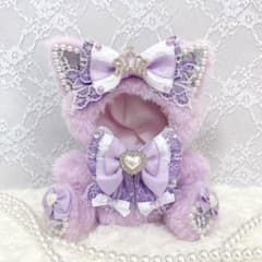 ♡10〜11cmサイズ♡ ぬい服♡パープル♡おすわり♡ねこちゃん♡ - メルカリ