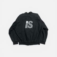 90s I.S. イッセイミヤケ　ブルゾンジャケット　プリント　黒　メンズM