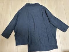 長袖ニット セーター ブルーのサムネイル
