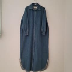 antiqua pattern torsoデニムロングシャツワンピースのサムネイル