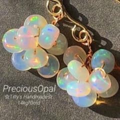 専用✳︎プレシャスオパール　他　14kgf　天然石ピアス/イヤリング 14kgf☆天然石クリスタル（水晶） デザインピアス | iichi 日々の