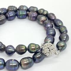 TS】黒蝶真珠 バロックパール ネックレス シルバー 10.0-12.0mm - メルカリ