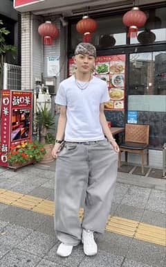 ケンタウロス健太着用✨超極太スーパーバギーデニムパンツ グレー 32