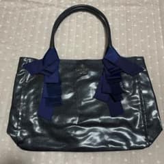 LANVIN en Bleu トートバッグ ネイビー リボンのサムネイル
