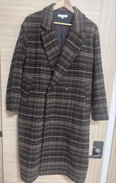 MOUSSY 체크 무늬 체스터 코트