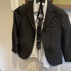 入学　卒業　男の子　120 ジャケット　シャツ　グローバル　ネクタイ　セットのサムネイル
