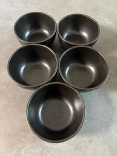 陶器　マットブラック 小鉢 5個セットのサムネイル