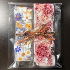 さ*ら様 花柄PETテープ 2種セット コラージュ素材 赤いピンク - メルカリ
