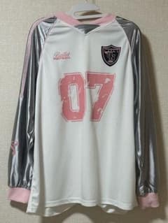 KsG サッカーTシャツ長袖Tシャツ 07 ホワイト/ピンク/シルバー 訳ありのサムネイル