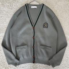 クリスチャンディオールスポーツ ニット カーディガン　ロゴ ワッペン カーキー クリスチャンディオールスポーツ ニット カーディガン ロゴ