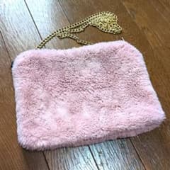フェイクファー チェーンショルダーバッグ ピンクのサムネイル