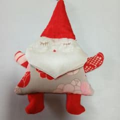私の手作/ちりめん細工/サンタクロースのオーナメント/古布/正絹のサムネイル
