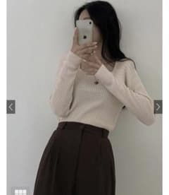 新品タグ付き GRL スクエアネックリブニットトップス[rut072]のサムネイル