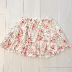 LIZLISA 花柄スカート 美品☆リズリサLIZ LISA花柄ミニ二段フリルフレアスカート