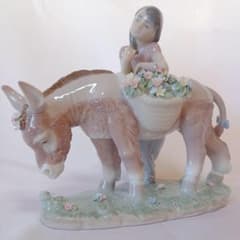LLADRO 少女とロバ 花かご 陶器人形 置物 リヤドロ 6165 - メルカリ