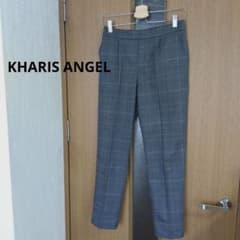 KHARIS ANGEL チェック柄 スラックス テーパード グレー キレイめ