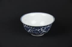 中国美術　青花　纏枝花文　碗　景徳鎮窯　中国古陶磁　明時代 EOM21-3 中国美術 青花 纏枝花文 碗 景徳鎮窯 中国古陶磁 明時代 EOM21-3