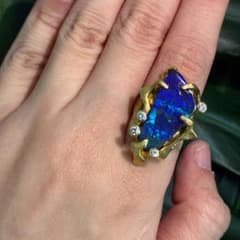 いぶき】K18 ボルダーオパール10.50ct ダイヤ リング #8 - メルカリ
