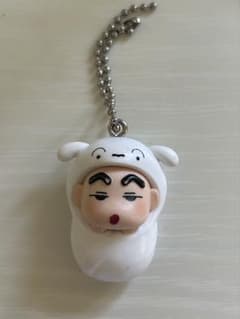 S*u様 眉毛が禿げてしまったクレヨンしんちゃん シロ 着ぐるみ キーホルダーのサムネイル