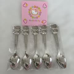 ★未使用！スプーンセット レトロハローキティ エンジェル 希少 1998年当時物 レア✨ハローキティ ステンレススプーン 1998年製5本セット カオハナ