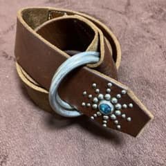 R☆HTC ベルト 34 スタッズ ターコイズ ブラウン - メルカリ