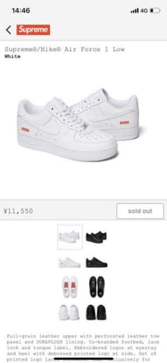 Supreme®/Nike® Air Force 1 Low 20SS US11のサムネイル